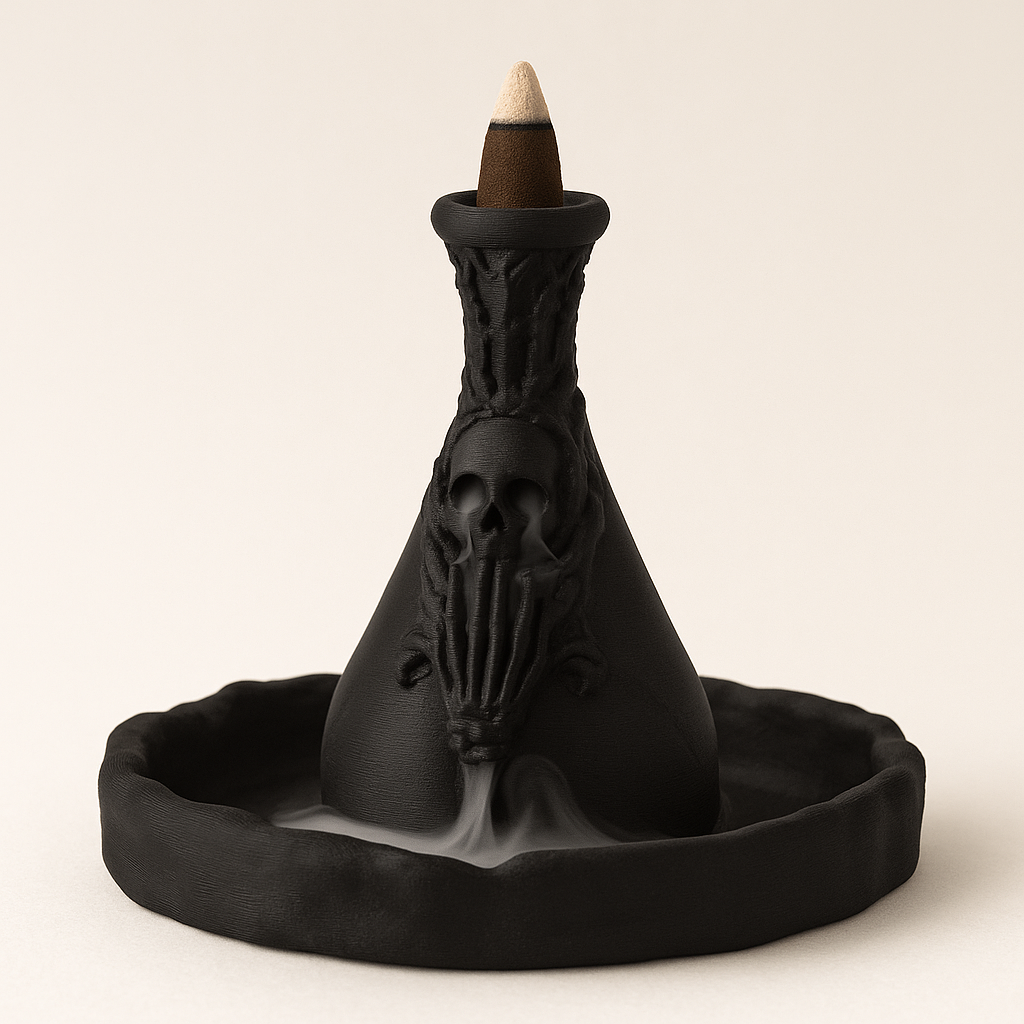 Incense Cone Holder - 2" Skull Backflow
